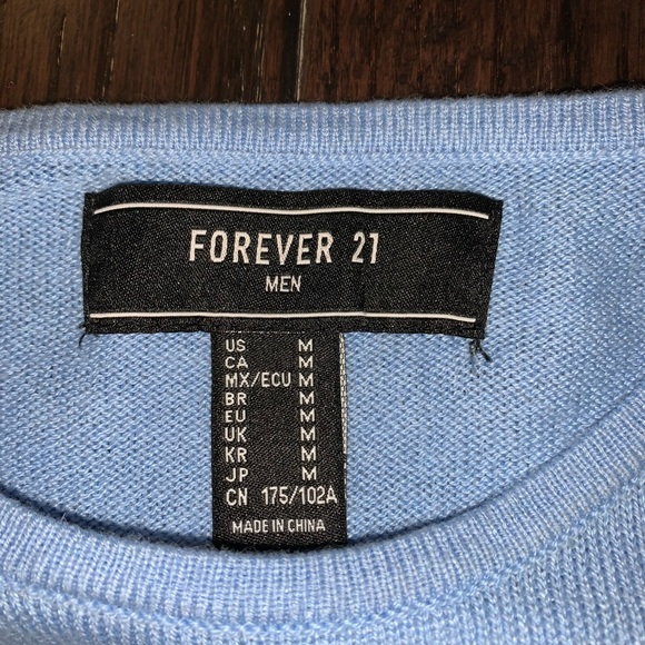 blue wool Forever 21 long sleeve pullover sweater - Picture 2 of 2